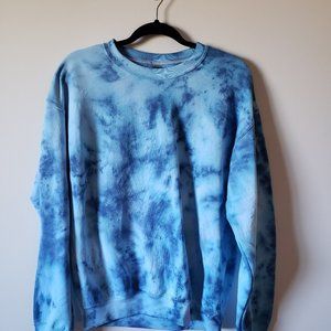 New, Never Worn Blue Tie-Dye Crew Neck Sweatshirt